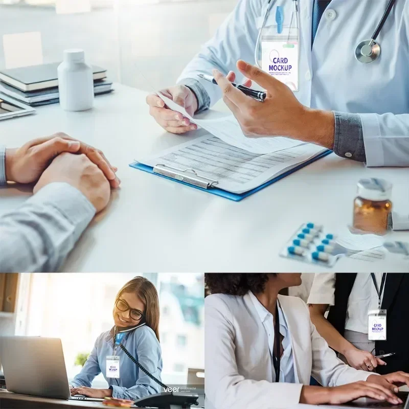 50-10Pcs 방수 투명 카드 홀더 플라스틱 수호자 케이스 비즈니스 버스 은행 신용 카드 수호자 ID 카드 배지 홀더