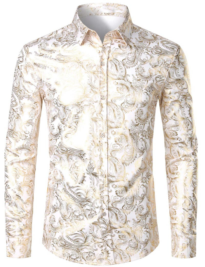 2024 Herren Blumen Langarmhemd Herren lässig All-Match Mode Street Herren hemd Revers Einreiher Langarm Top