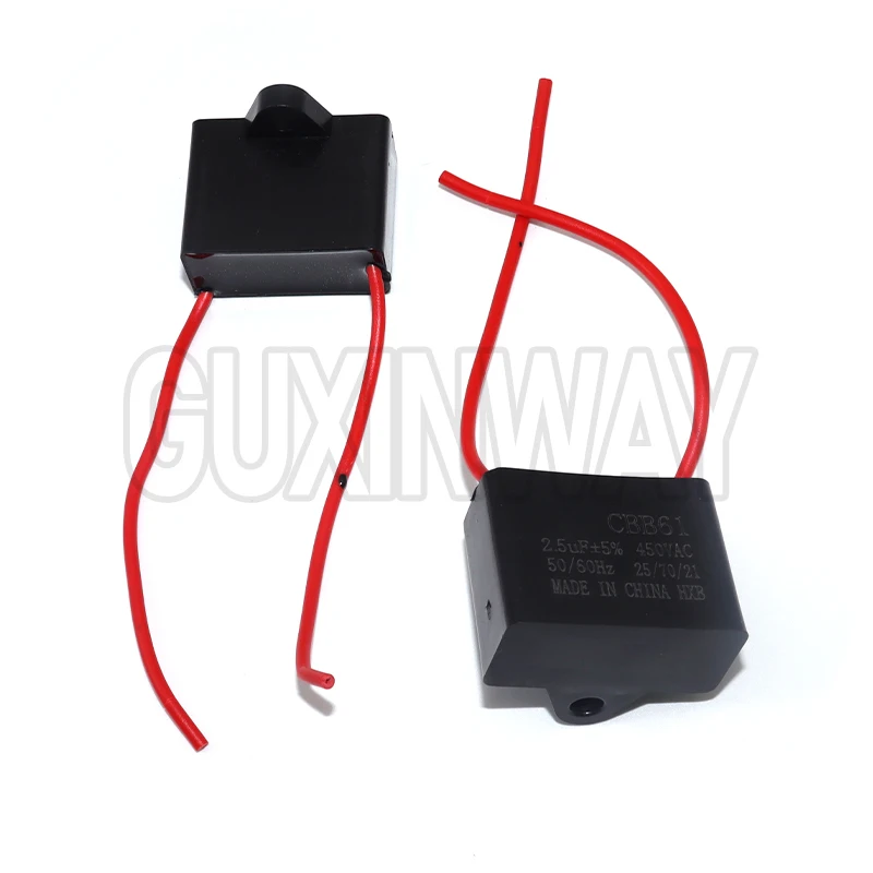Condensador de ventilador CBB61 450V 1UF 1,2 UF 1,5 UF 2 UF 2,5 UF 3 UF 4 UF 5 UF 6 UF10 UF Motor de ventilador de techo condensador rectangular CBB61