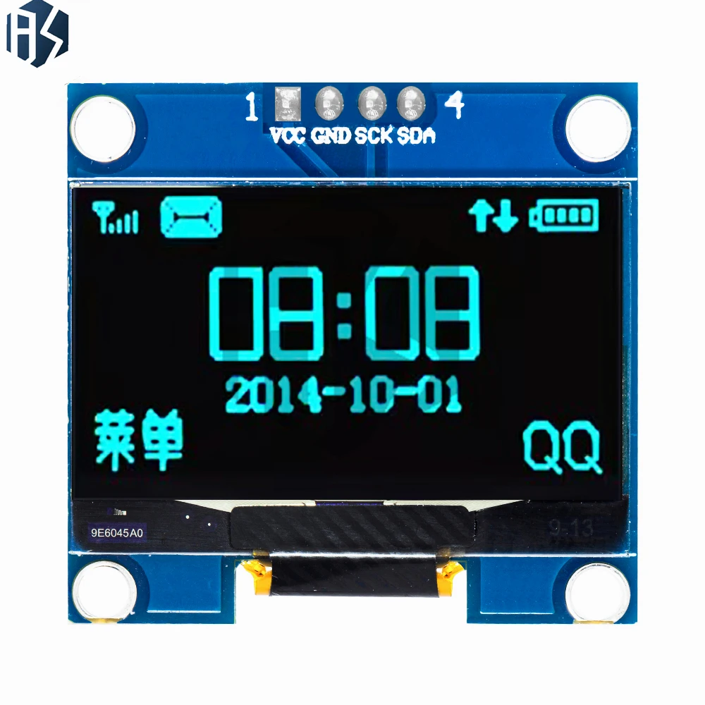 ‌ Módulo de exibição OLED I2C de 1,3 polegadas 128x64 SSD1306 (branco no preto) – compatível com 3,3 V/5 V, interface de 4 pinos (GND, VCC, SCL, SDA)