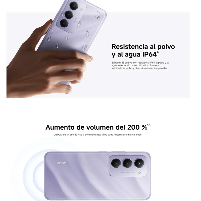 【Marke+】Redmi 15 Global Version Smartphone 6,9" 50MP 7000mAh Akku 33W Schnellladung IP64 Snapdragon ®   685 Mobile Plattform