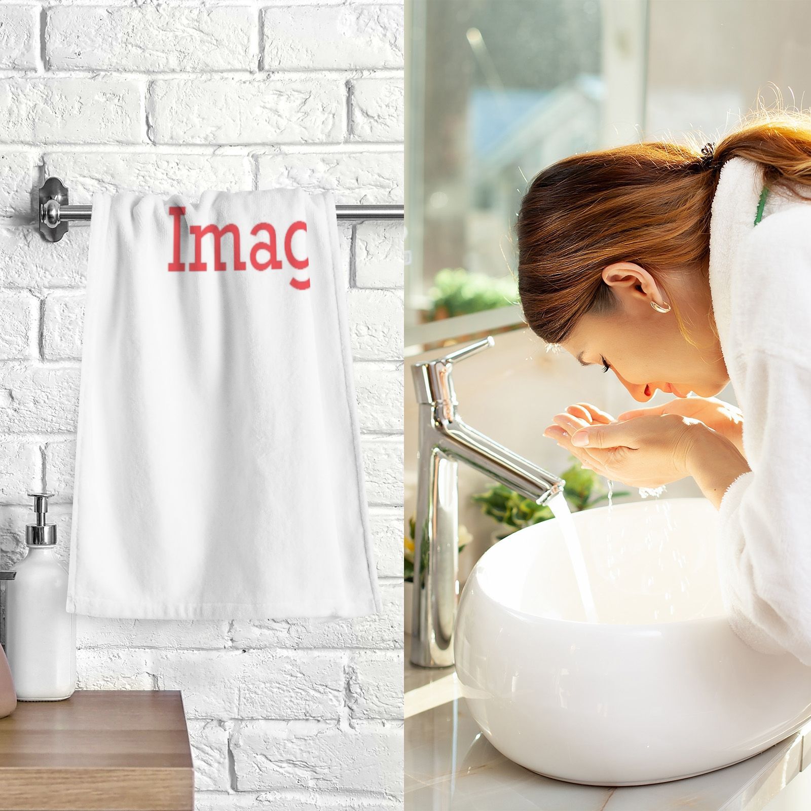 100% Cotton Bathroom Hand Towel Thickened Face Hair Towels Bathroom Adults Hotel Travel  Water Absorption Custom Image