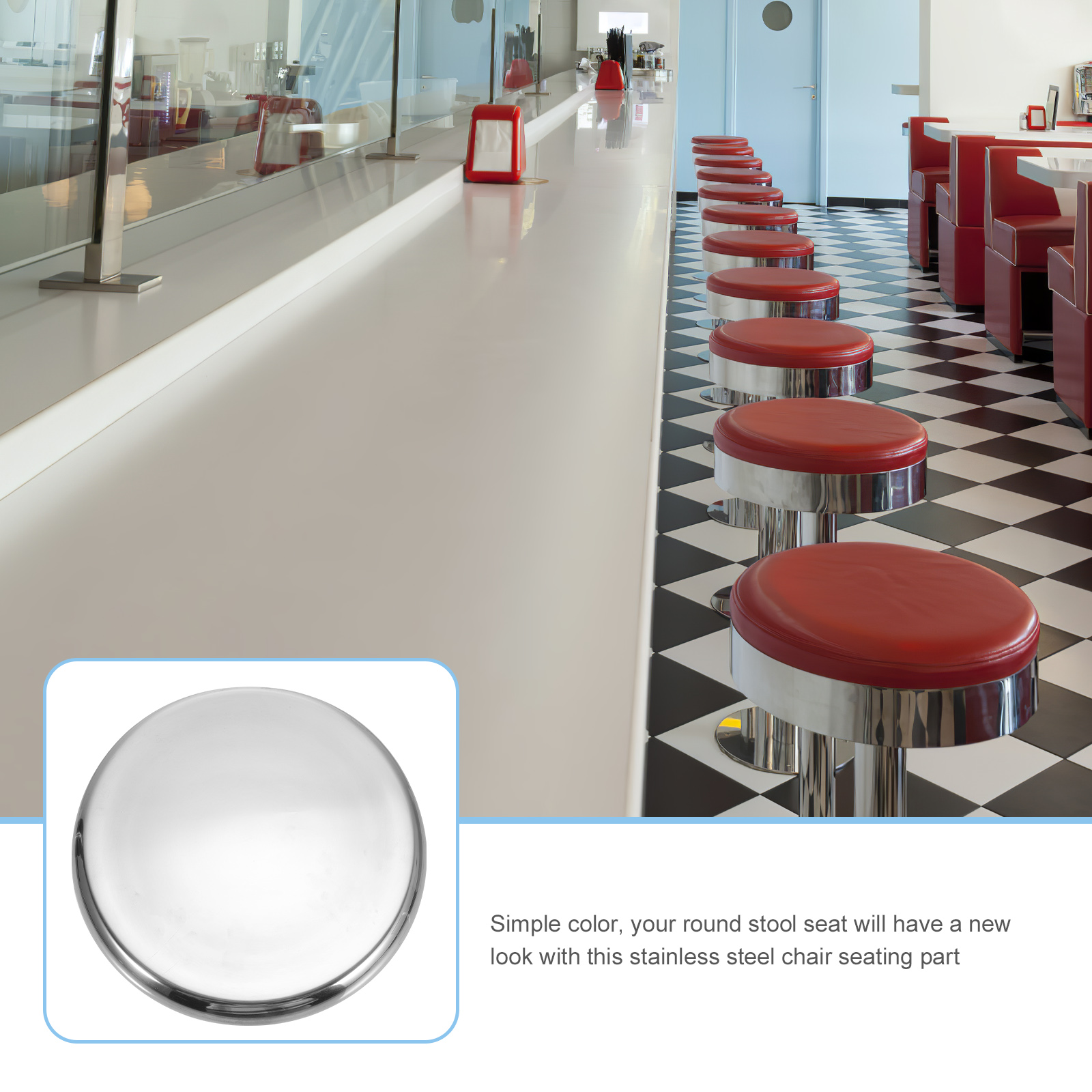 Bar Stool Replacement Seat Chairs Stainless Steel Seats Round Stools Supply Cushion Student Revolving Chair Pad NEW Accessories