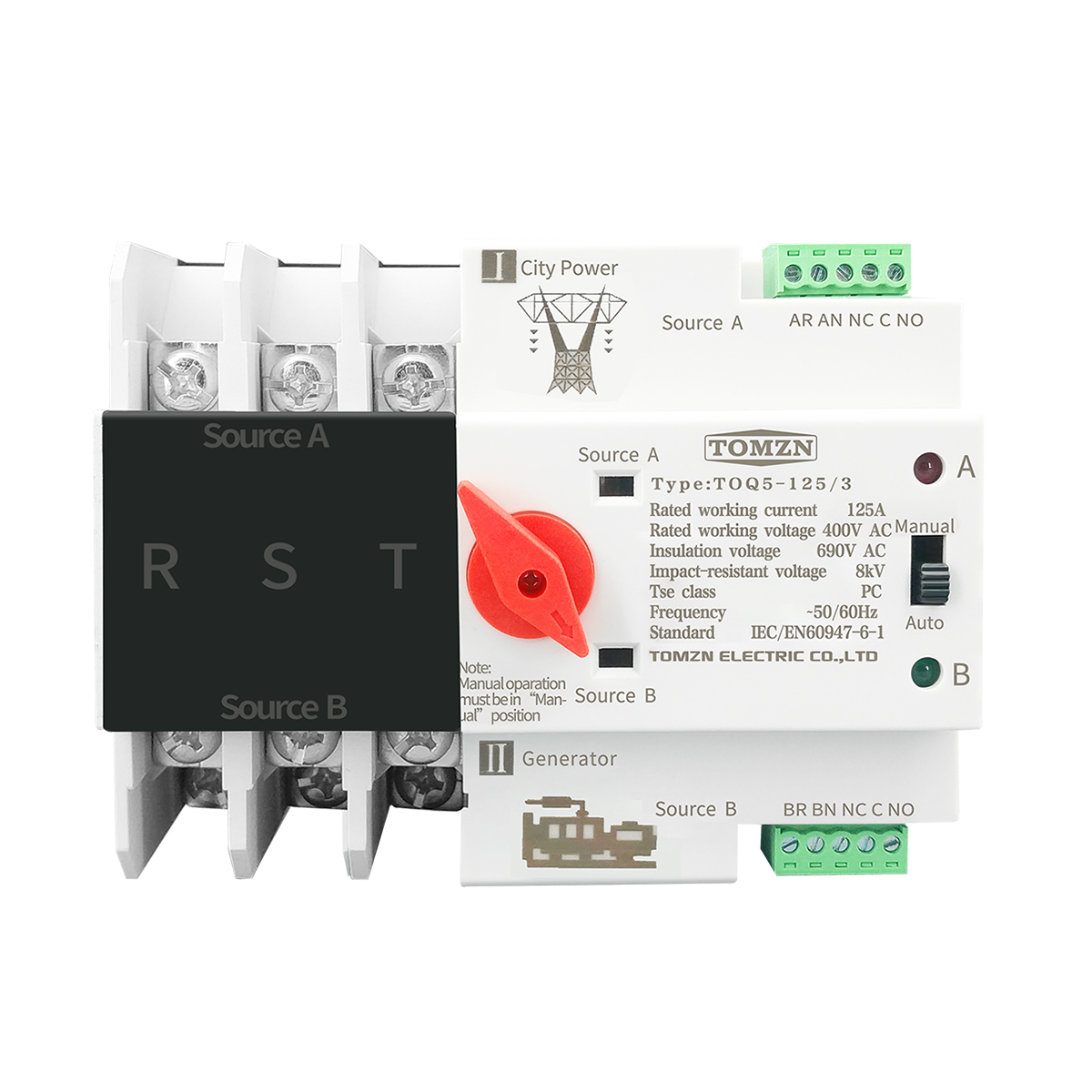 Автоматический переключатель передачи, 2P 63A 230V MCB тип