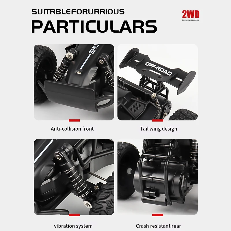 ZWN 1:16 2.4Gh Modello RC Auto Con Luci A LED 2WD Fuoristrada Telecomando Veicolo Da Arrampicata Auto All'aperto Giocattoli per Ragazzi Ragazze Regali