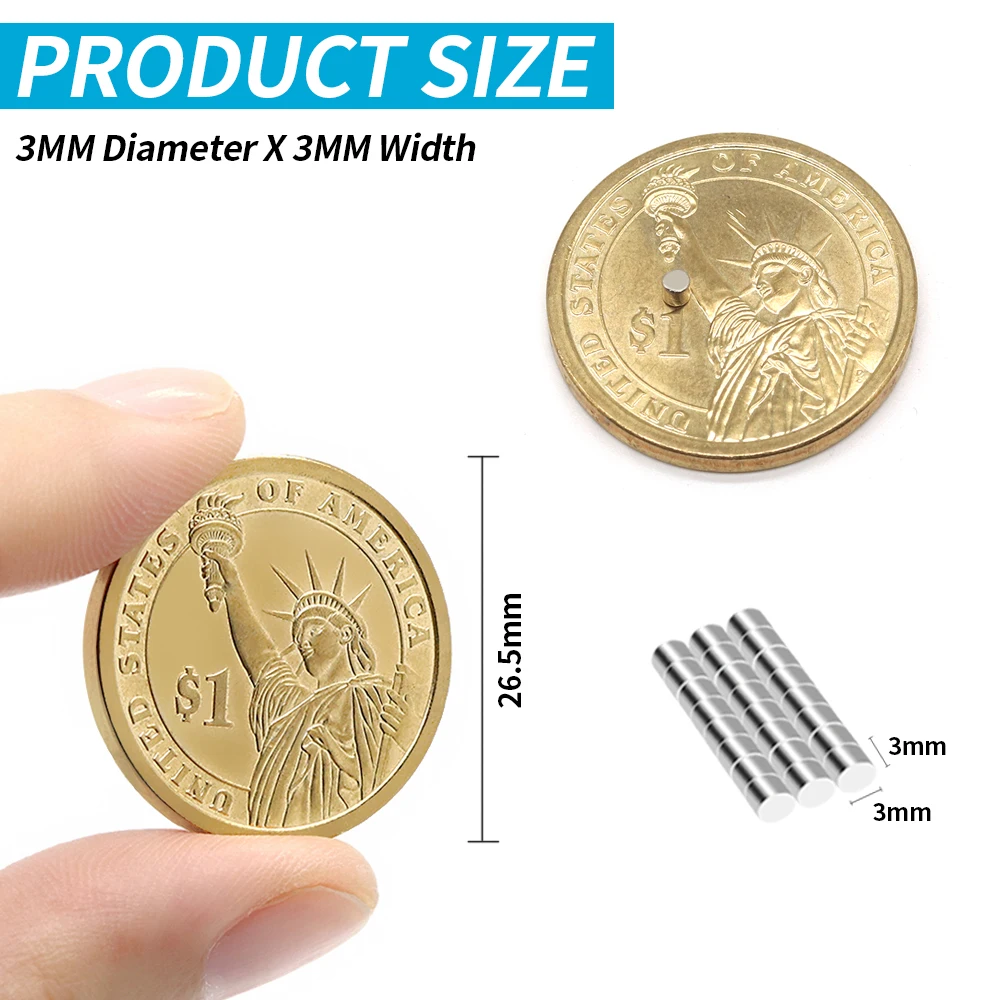 40/200 Stück 3 x 3 mm Kühlschrankmagnete für Kühlschrankbüro