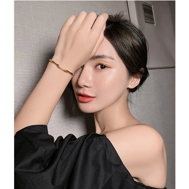 สแตนเลสสตีลสีไม้ไผ่กําไลข้อมือ 2023 แนวโน้มสร้อยข้อมือสําหรับผู้หญิงผู้ชายโรแมนติกของขวัญแฟชั่นเครื่องประดับ