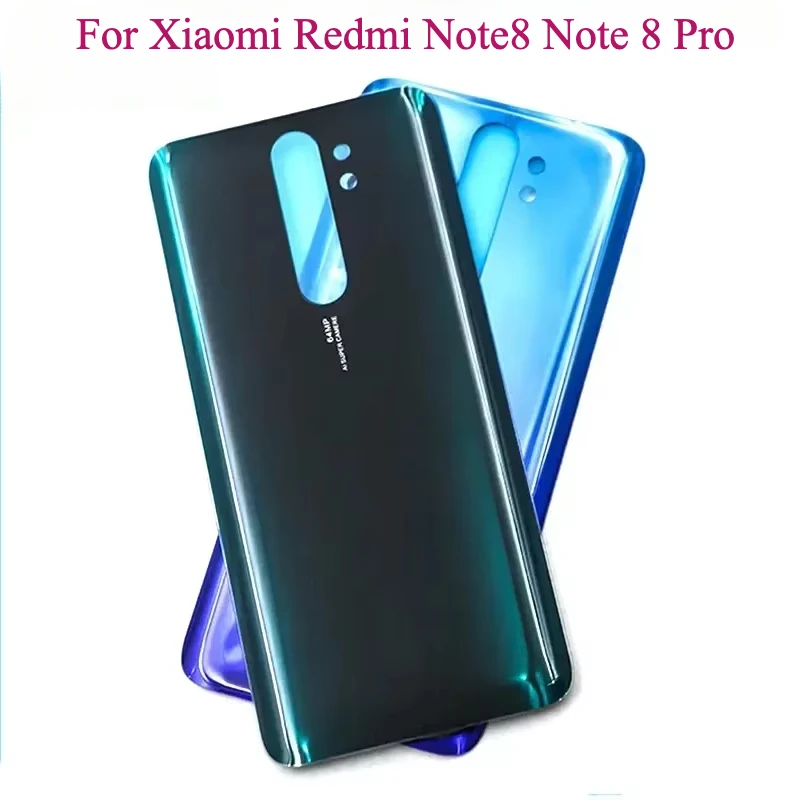 Neue Für Xiaomi Redmi Hinweis 8 Hinweis 8 Pro Batterie Zurück Abdeckung 3D Glas Panel Für Redmi Hinweis 8 hinten Tür Gehäuse Fall Klebstoff Ersetzen