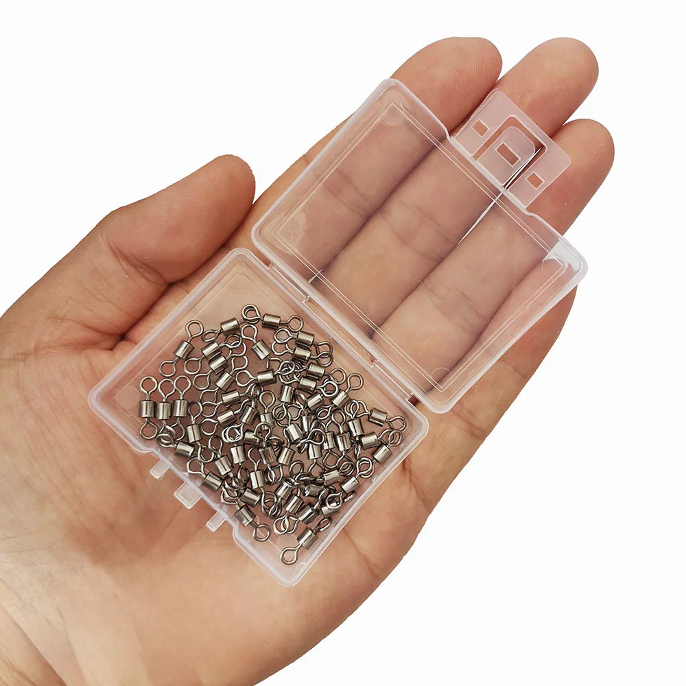 50 หรือ 100 pcs ตกปลาแบริ่งบาร์เรล Rolling หมุนแหวน Lure Connector ปลาคาร์พอุปกรณ์ตกปลาปลาเครื่องมือ