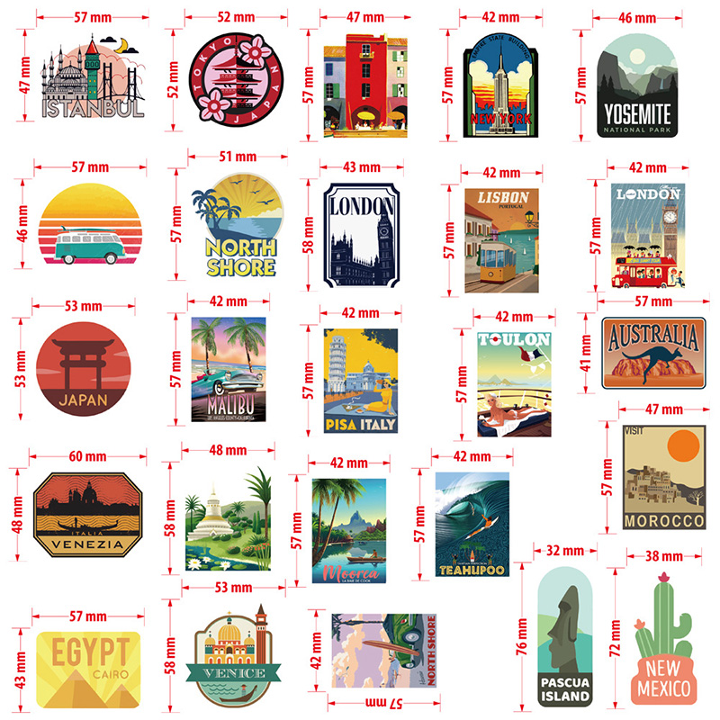 50PCS Sommer Surfen Hawaii Meer Strand Aufkleber Vinyl Aufkleber Nostalgie Laptop Gitarre Gepäck Graffiti Motorrad Aufkleber Aufkleber