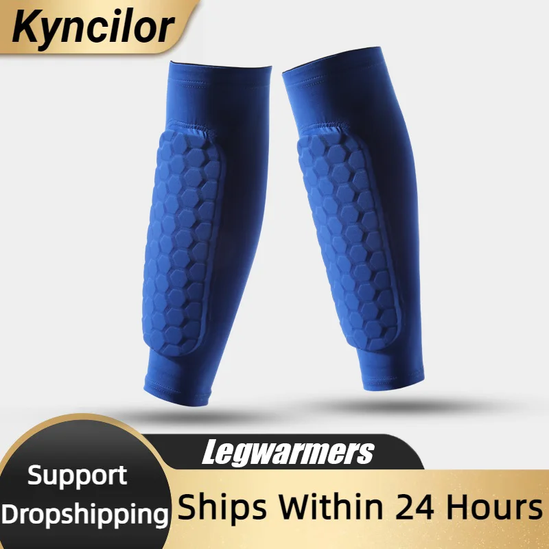 1 PC Manicotti per le gambe Parastinchi Antiurto a nido d'ape Supporto in nylon Calzino Parastinchi Attrezzatura da calcio Scudi da calcio Legging sportivo