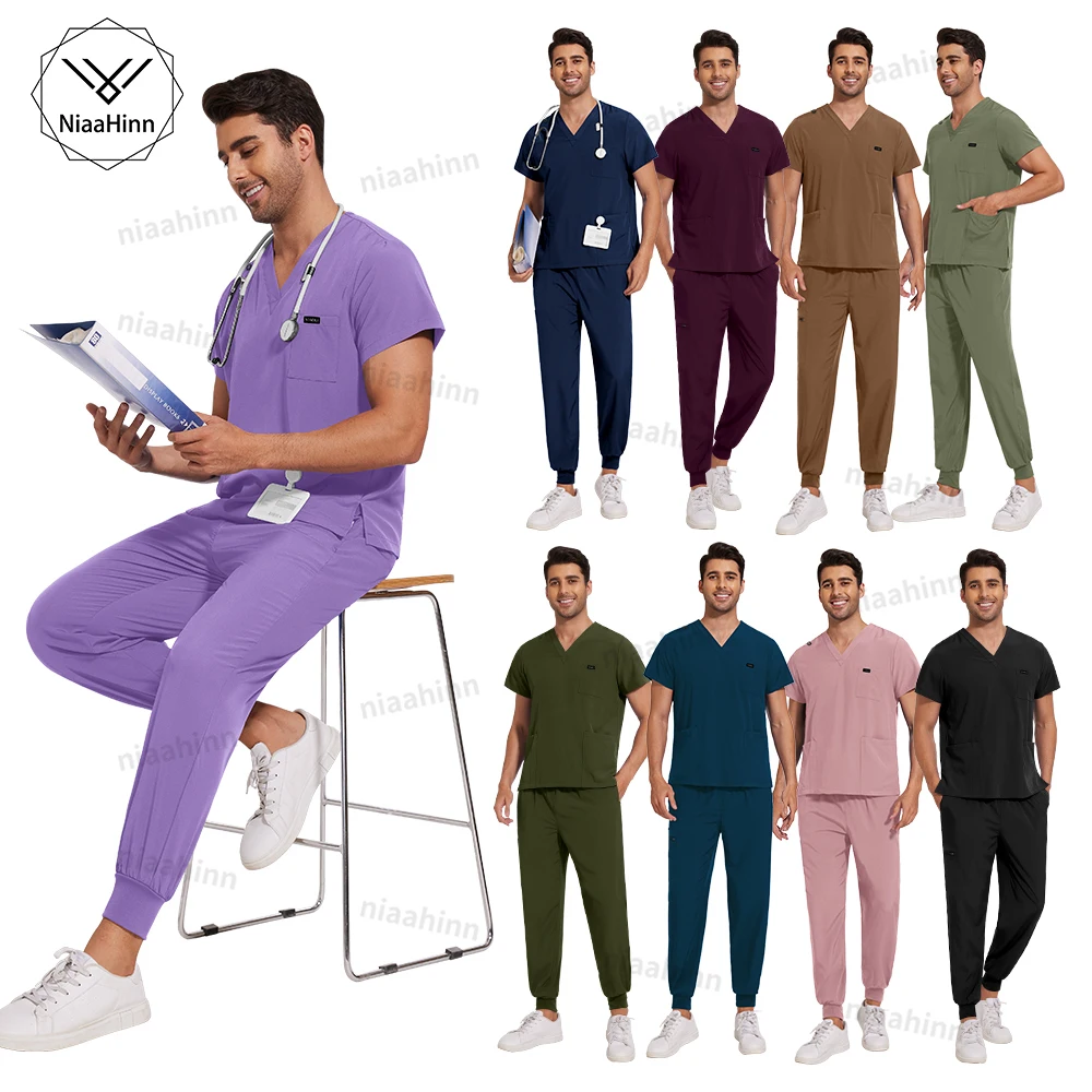 Herren Peelings Krankens ch western Zubehör für Krankenhaus Kurzarm Top Peeling Jogger Anzug OP-Kleid atmungsaktive Arbeits kleidung Frauen Peelings