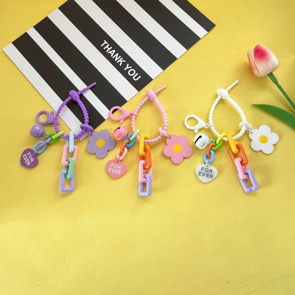 Creative Candy สีดอกไม้หัวใจจี้พวงกุญแจน่ารักดอกไม้ขนาดเล็ก Key แหวนกระเป๋าจี้อุปกรณ์เสริม