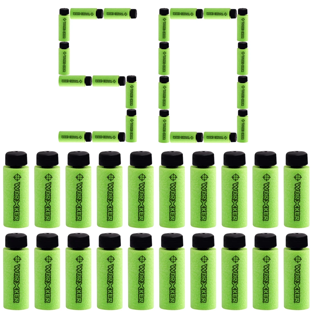 50Pcs Worker Second Gerneration Short Bullet Only for Worker Modified for Nerf N-strike Elite Series Changed by Short Bullet