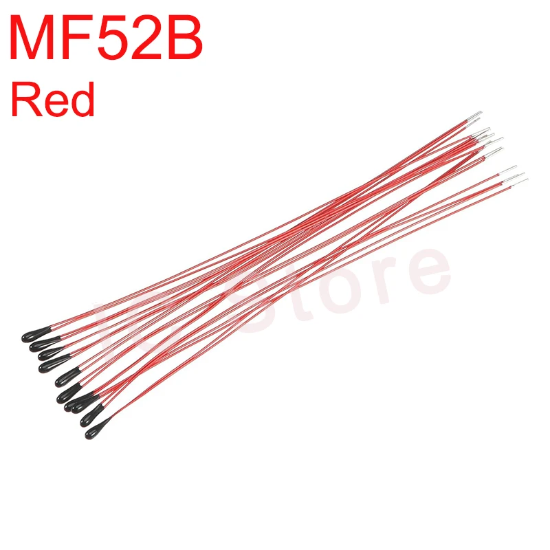 10 Uds MF52B MF52D termistor NTC resistencia térmica B3950 B3435 10K 100K Sensor de Control de temperatura negativo cable de correa de sonda