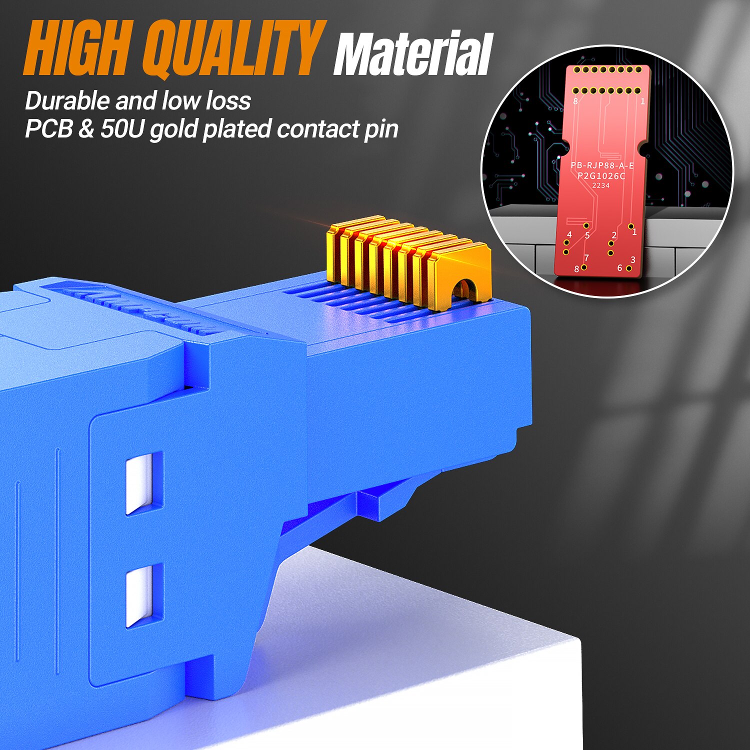 AMPCOM RJ45 conectores de enchufe Modular, Cat6 Cat6A UTP Stecker, conector de red sin Toolless, enchufes Ethernet, Cable, herramientas de Internet gratis