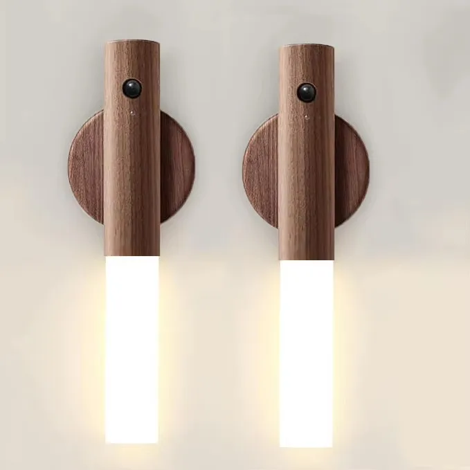 Intelligente magnetische Sauglampe aus Holz, LED-Lade-Nachtlicht, Treppenhaus, Flur, Schlafzimmer, Atmosphäre, menschlicher Körper, Sensing-Licht