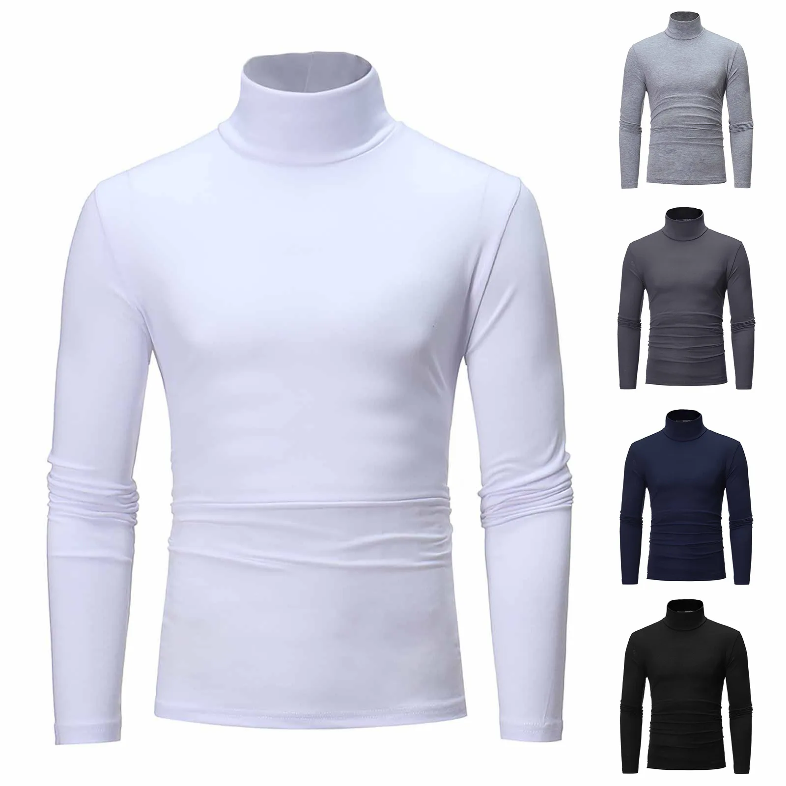 Nieuw knap half coltrui voor heren, zacht en comfortabel, geschikt voor herfst, winter, senior ondershirt