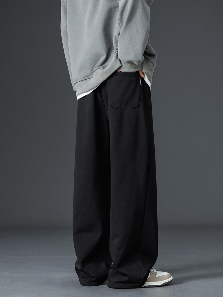 ฤดูหนาวหนาขนแกะ Sweatpants ผู้ชายขากว้าง Baggy กางเกงสบายๆผ้าฝ้าย Joggers ตรงความร้อนกางเกงขนาดใหญ่ 8XL