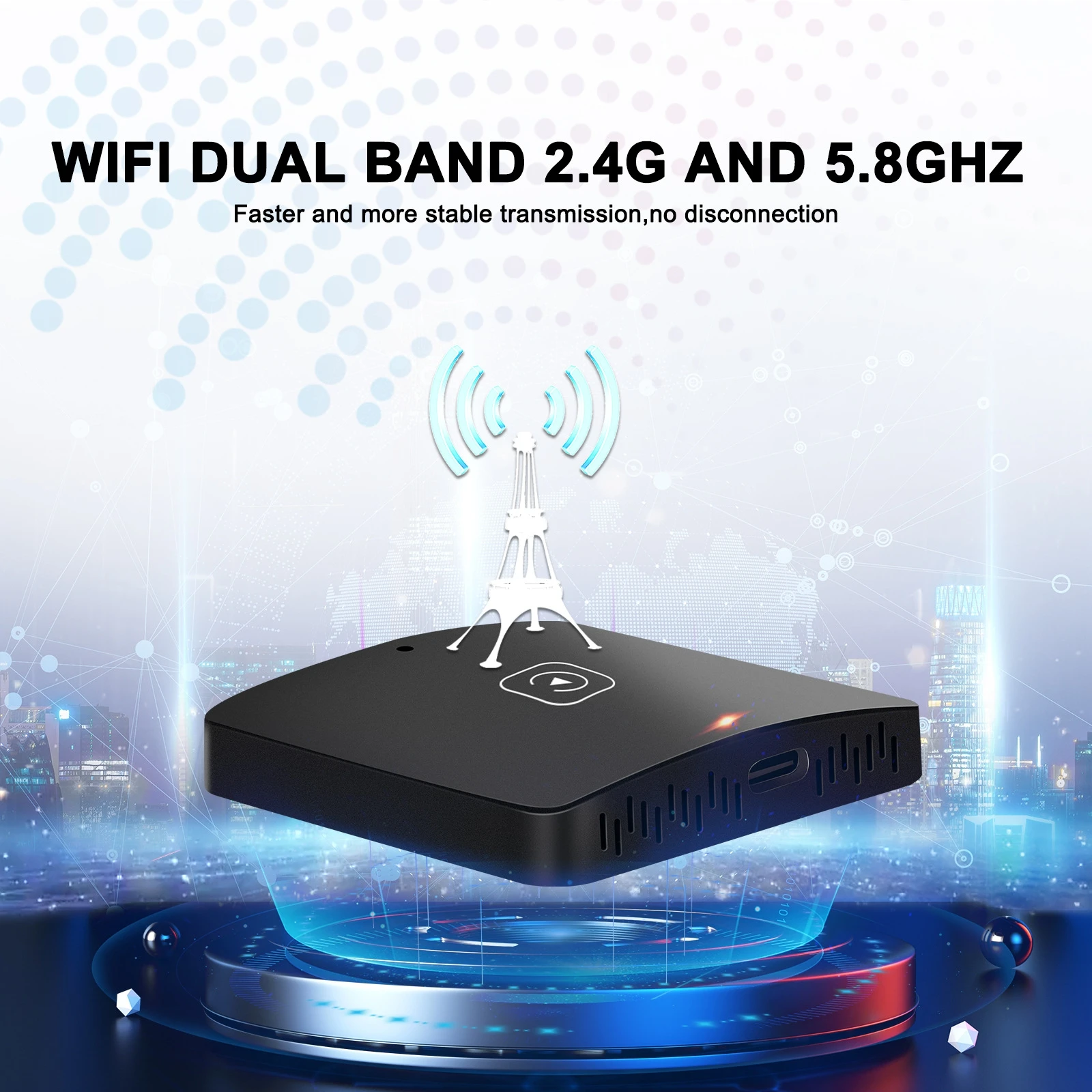 1 PC Wired to Wireless Carplay Mobile Internet Car Machine Intelligent Box AUTO Adapter, Fast Transmission Compact and Portable