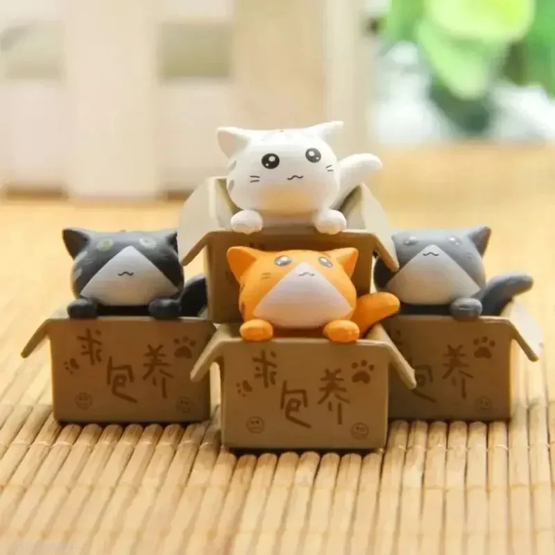 Creativo cartone animato mini gatto ornamento micro paesaggio plastica giardino gattino statua giocattolo figurine carine