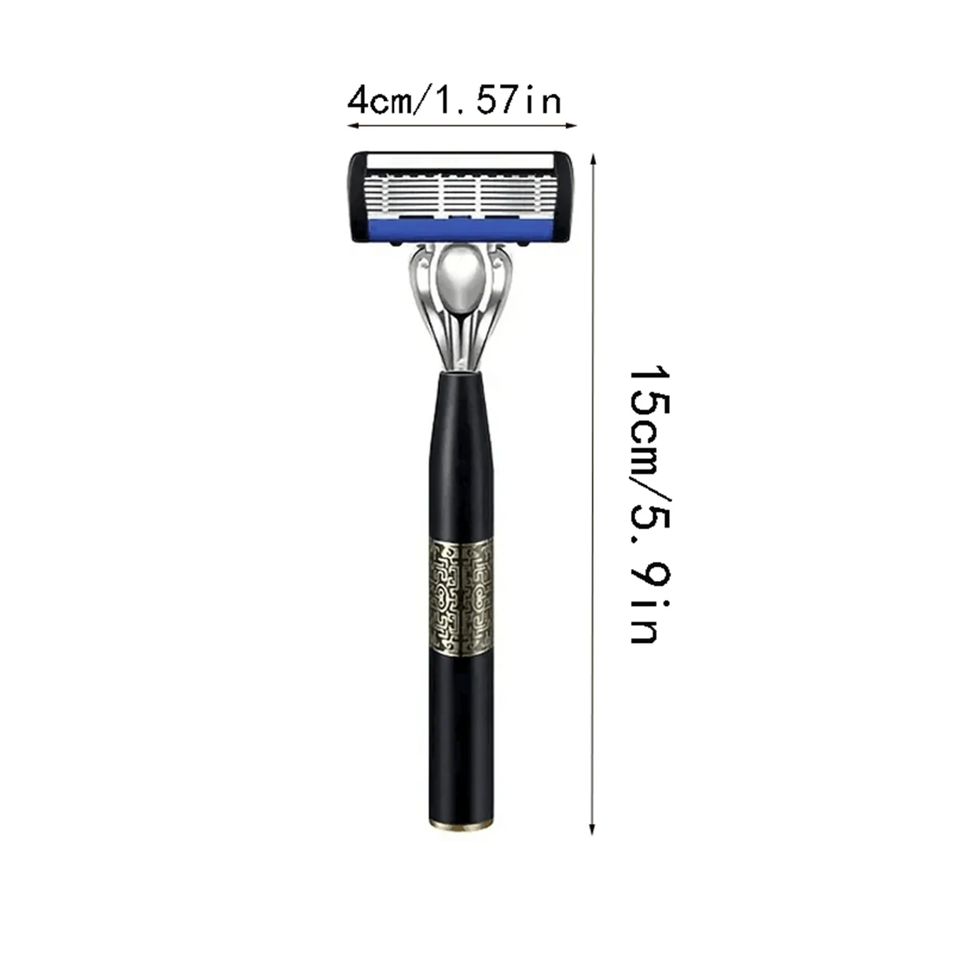 Barba e barba ordinaria in metallo lavabile Rasoio manuale da uomo a 6 strati Lama in acciaio inossidabile Protezione per le mani Supporto per rasoio in metallo