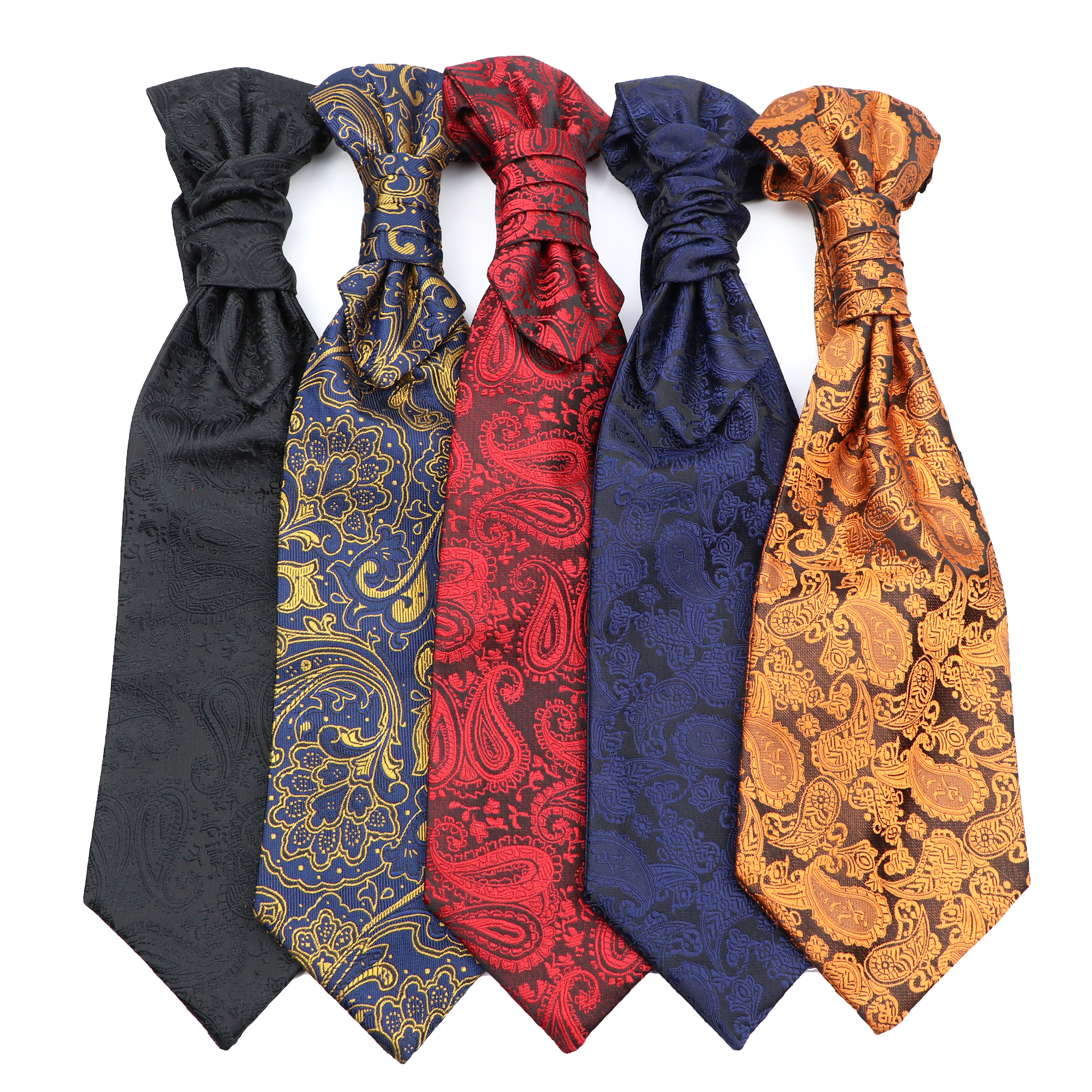 ผู้ชายหรูหรา Paisley Ascot Tie Tuxedo Man งานแต่งงานงานแต่งงาน Cravat Tie 10ซม.Vintage รูปแบบเนคไทสุภาพบุรุษอุปกรณ์เสริม