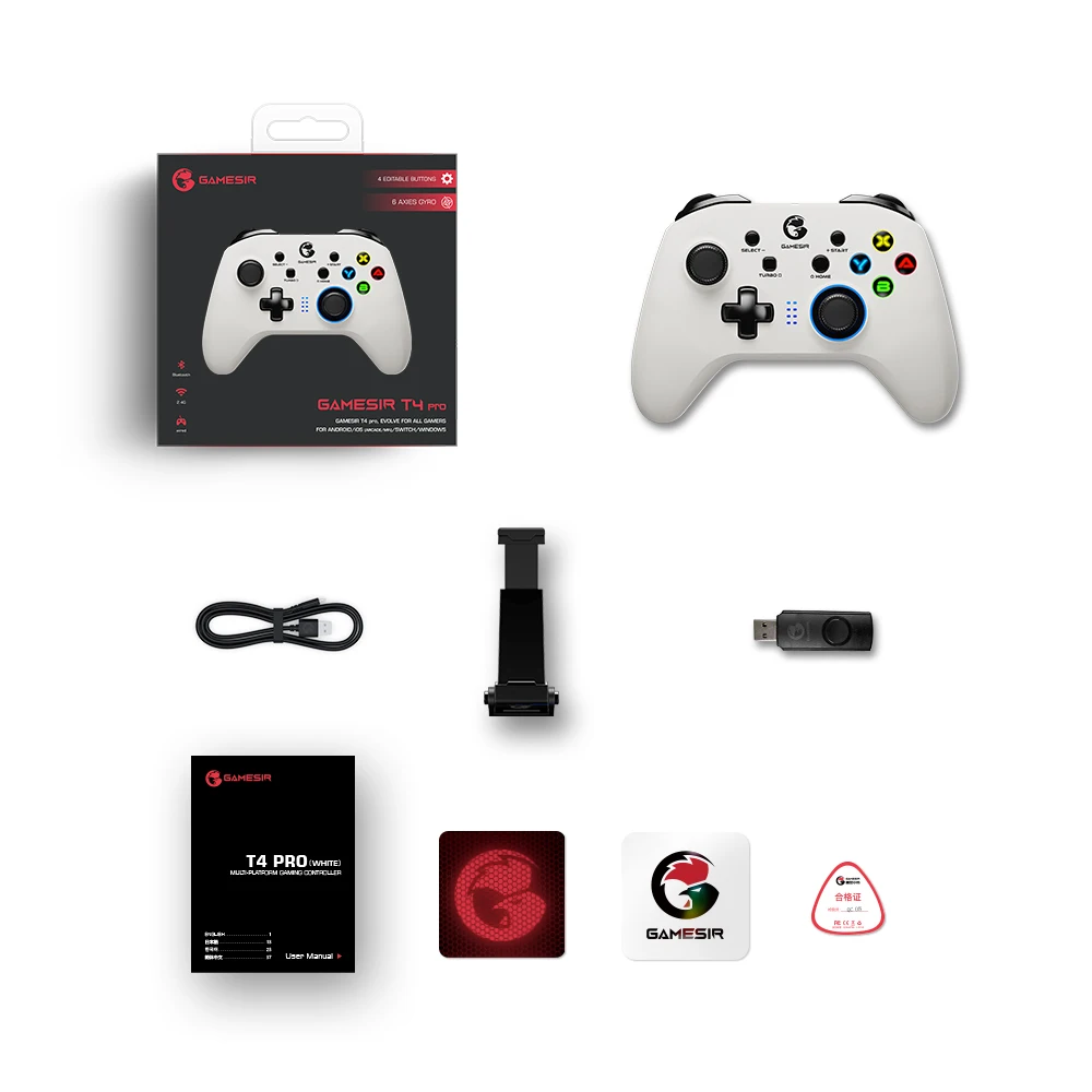 GameSir T4 Pro 2.4G Wireless Mobile Controller Bluetooth Gamepad with 6-axis Gyro for Nintendo Switch Android iPhone PC Joystick