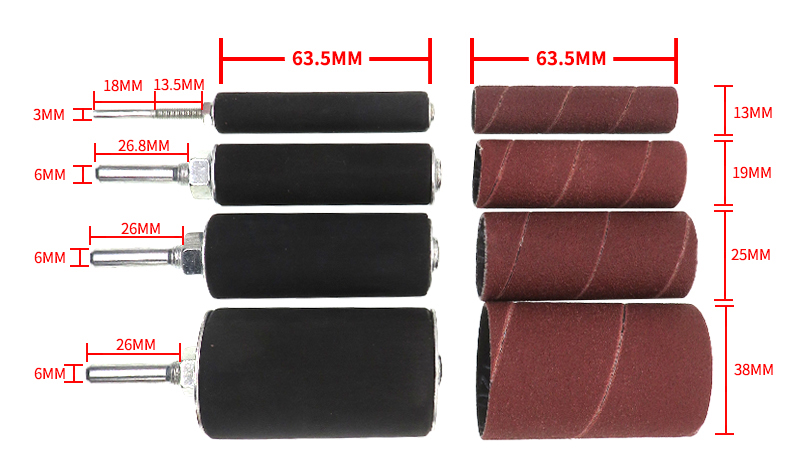 20pcs Sanding Drum with Color Box Sander Drum Kit Rubber Mandrels Sandpaper for Engraving Woodworking Drill Polishing Rotary