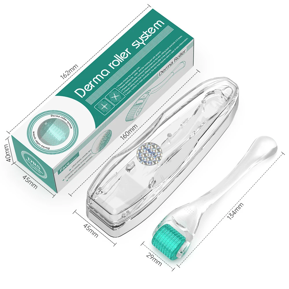 DRS 192 Derma Rollerマイクロニードルフェイシャルローラースキンケアツールは、女性と男性の髪、ひげの成長に適しており、無料ストレージボックスを含む