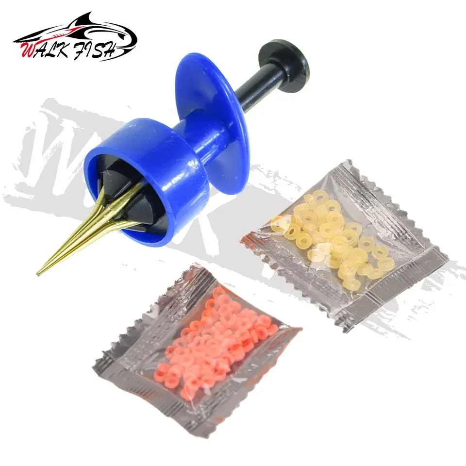 Caminhada peixe 1 conjunto minhoca bloodworm clipe partículas isca clipe equipamento de pesca ferramentas de pesca iscas de pesca elástica