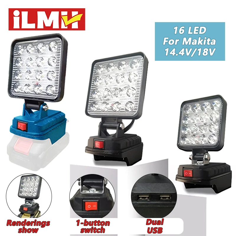 Für Makita 14,4 V-18 V Li-Ion Batterie Laterne Outdoor Taschenlampe 4 Zoll Cordless LED Arbeit Licht Camping Lampe notfall Beleuchtung