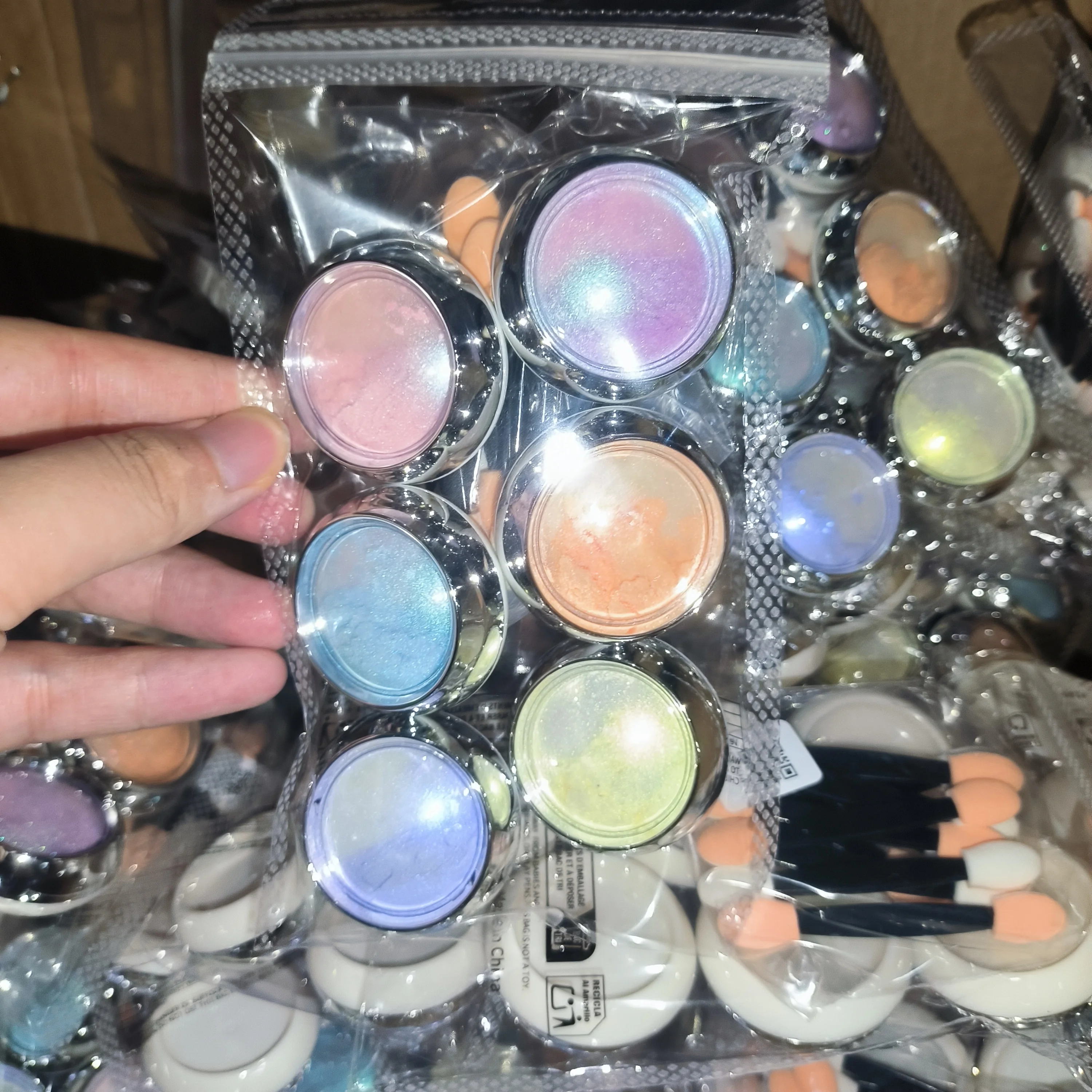 6 tarros/juego de polvo para decoración de uñas Aurora Mermaid (con pinceles), pigmento cromado nacarado holográfico, polvo camaleón, suministros para uñas DIY y