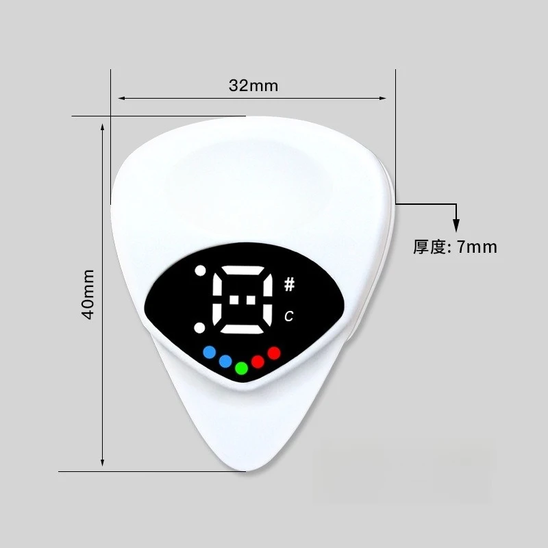 2-in-1 Guitar Pick & Tuner Portable Multi-Purpose Pitch Calibrator for Folk Guitars and Ukuleles 12-Tone Equal Temperament