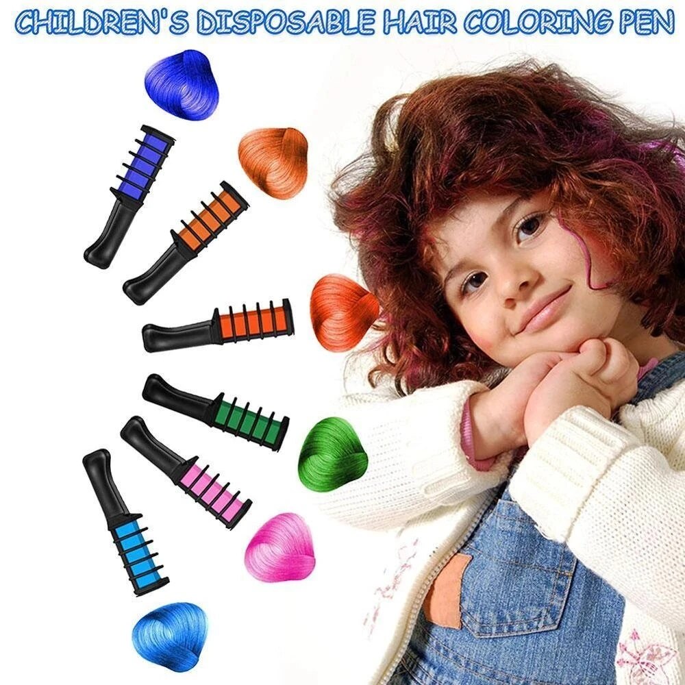 10PCS Kinder Multi Farbe Haar Farbstoff Kamm Set Mode Make-Up Spielzeug Kits Einweg Haar Färben Kamm Spielzeug Für Mädchen Farbe haar