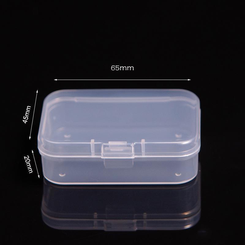 Mini caja de plástico, caja Rectangular, caja translúcida, caja de embalaje, caja de almacenamiento a prueba de polvo, contenedor de caja de almacenamiento de joyería sólido fuerte