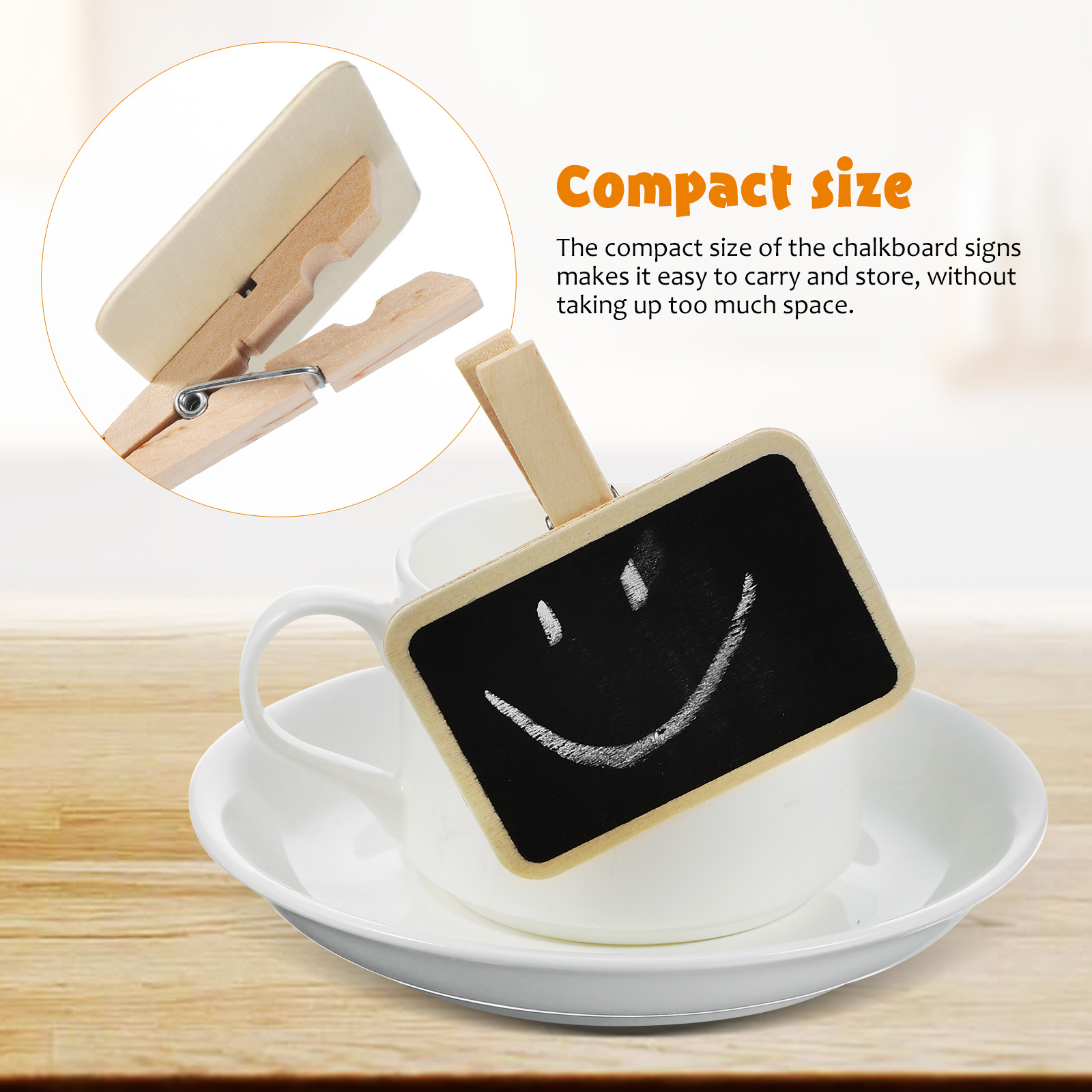 20 Pcs Mini Chalkboard Clips Wooden Material Square Blackboard Signs Note Board Food Labels Photo Clip Presentation Supplies