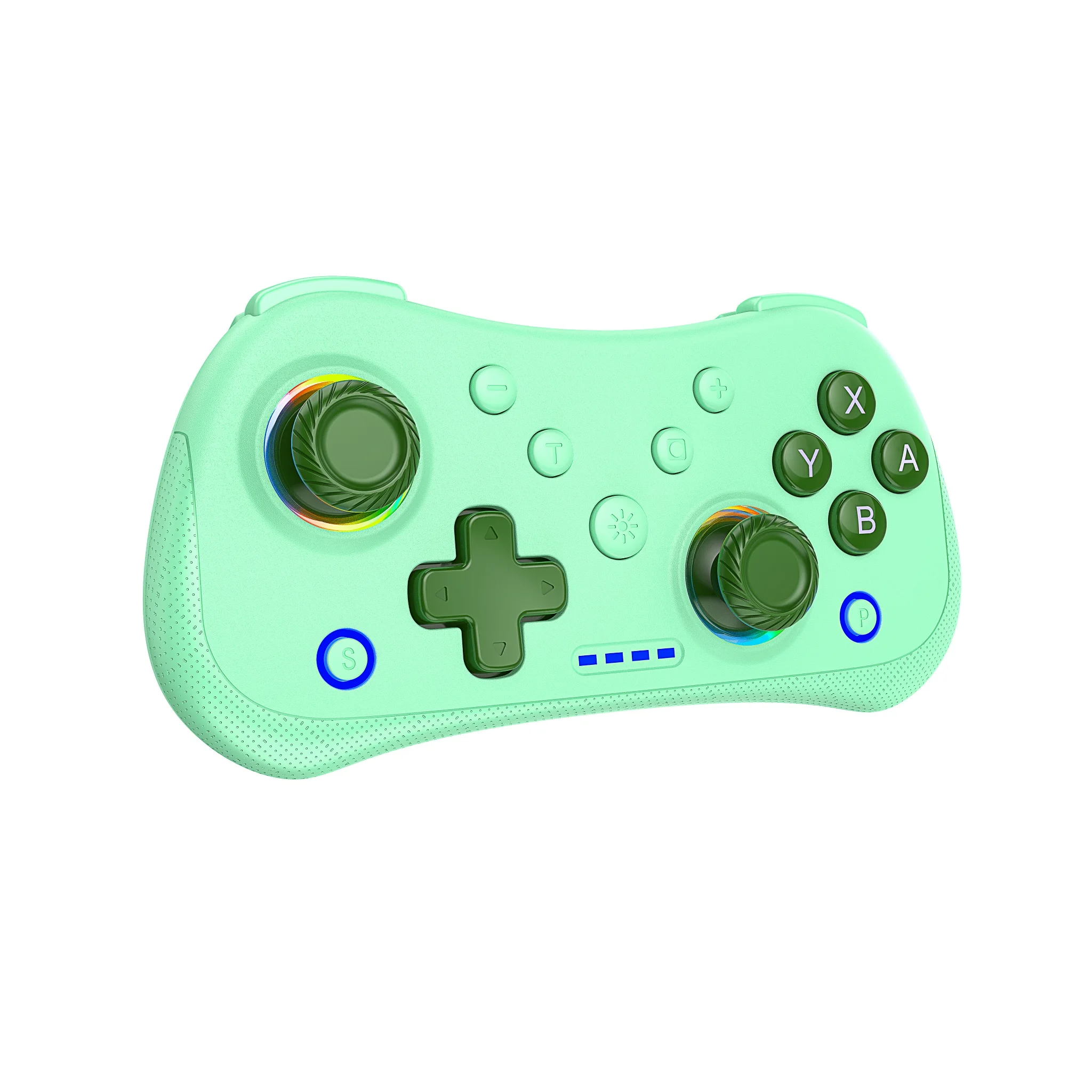 MINI mando inalámbrico multifuncional para Switch con luces RGB y basculante Hall, compatible con función de ráfaga
