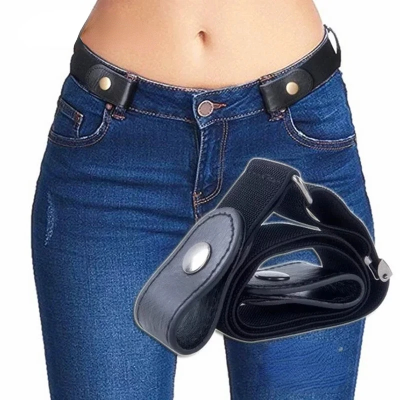 Cinturón sin hebilla para pantalones vaqueros, vestidos, cinturón elástico sin hebilla para mujeres/hombres, sin bulto, sin complicaciones