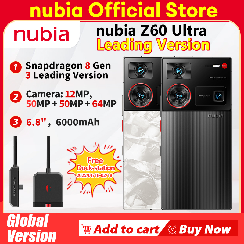 ใหม่Original Global Version Nubia Z60 Ultraชั้นนํารุ่นNX721J Snapdragon 8 Gen 3 ชั้นนํารุ่น 6.8 50MP 6000MAh 80W NFC
