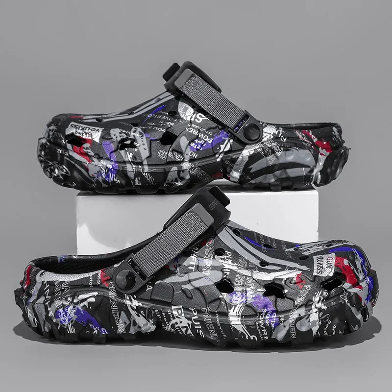 Sandalias de verano de talla grande 47 para hombre, zuecos para jardín al aire libre, zapatos con agujeros, zapatos informales para hombre, zapatos de agua, zapatillas suaves cómodas para el hogar