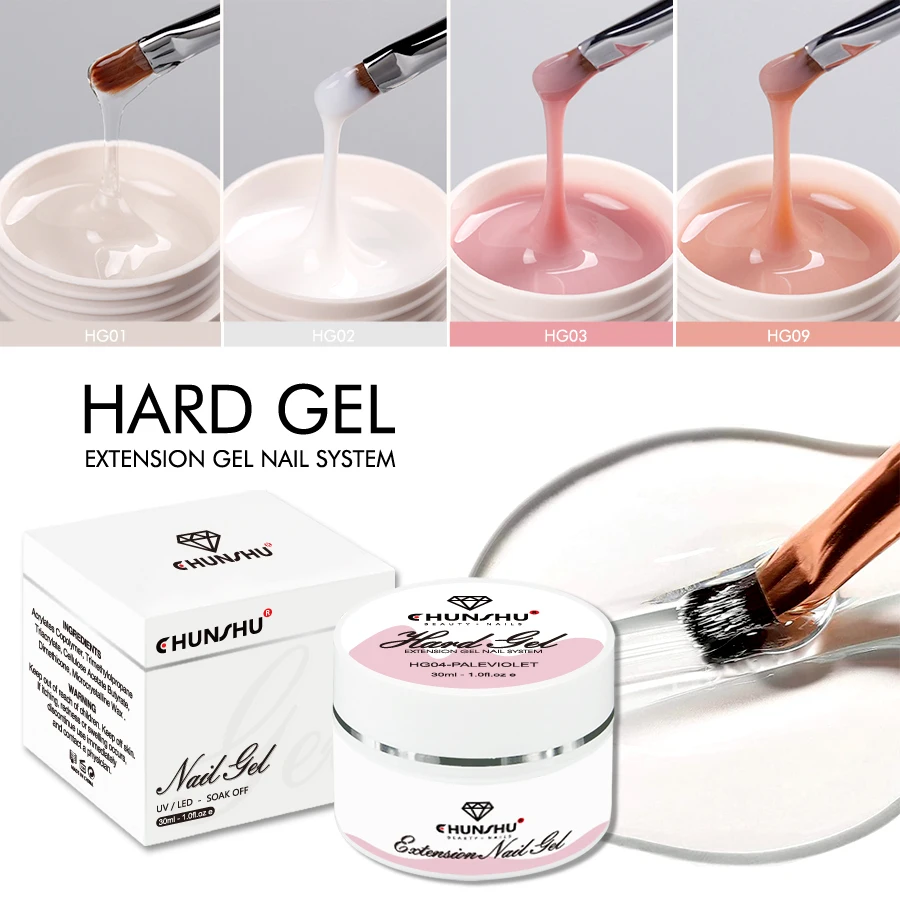 Gel duro de 30ML para extensión de uñas, Gel constructor blanco lechoso, refuerzo autonivelante, Gel para uñas, manicura de camuflaje