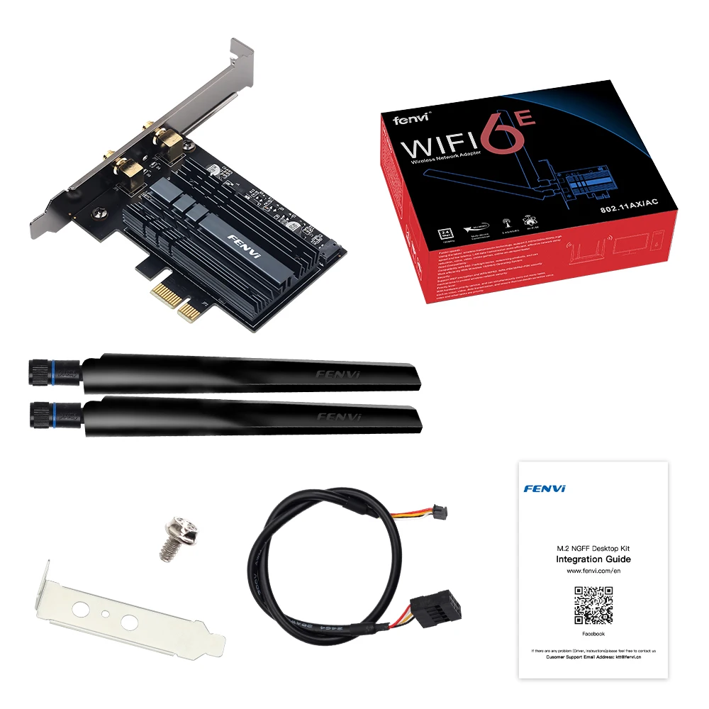 FENVI 5374Mbps WiFi 6E AX210 Voor Bluetooth 5.3 Tri-Band 2.4G/5G/6Ghz Draadloze PCIe WiFi Adapter 802.11AX WiFi 6 Kaart PC Win10/11