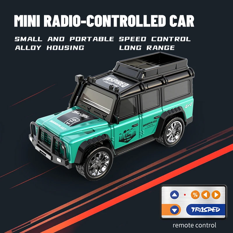6601Vert RC Voiture MINI Alliage 1/64 Voiture télécommandée Pratique à transporter 60 Minutes de temps de travail Cadeaux pour enfants Jouet électronique