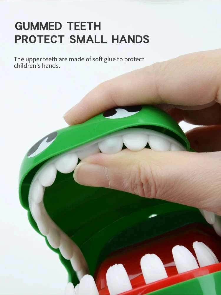 Brinquedos de dentes de crocodilo jacaré mordendo dedo dentista clássico jogos de família festa brincadeiras crianças sorte jogo brinquedo de descompressão