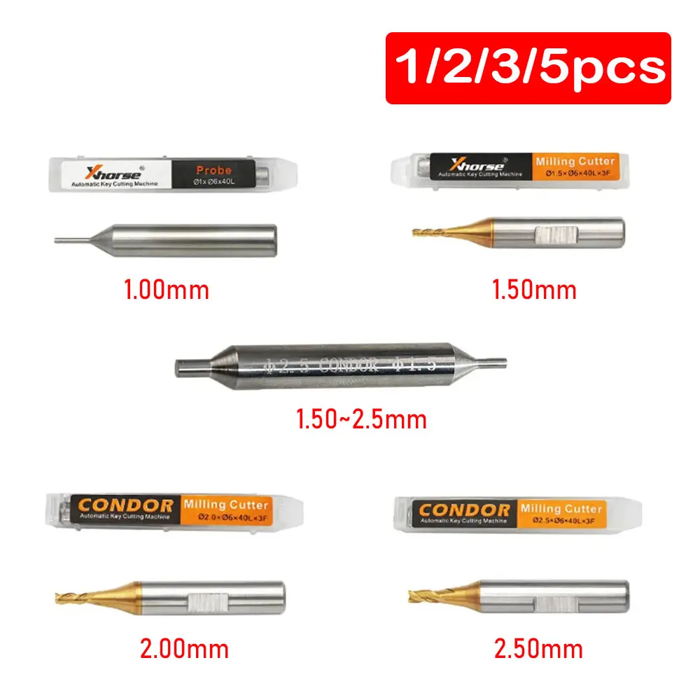 1.0mm 1.5mm 2.0mm 2.5mm Frees Sonde voor Xhorse CONDOR XC MINI Plus Dolphin XP-005 Dolphin XP-007 Sleutel Snijmachine