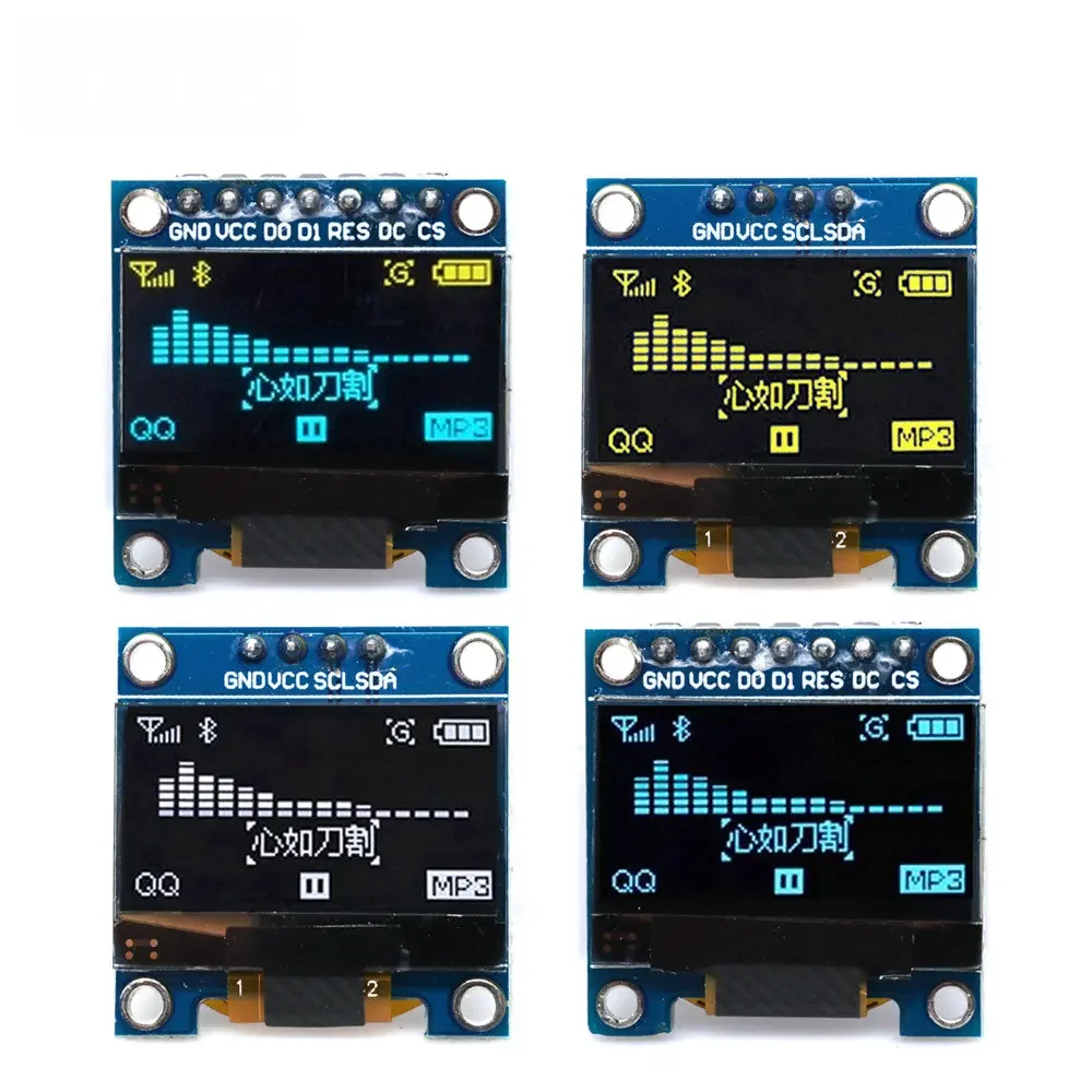 High-Contrast 0.96-Inch OLED Display (SSD1306) - I2C & SPI Interface with Pre-Soldered Pins, 128x64 Pixel for Embedded Systems