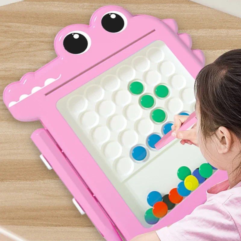 Pluma magnética para niños, tablero de dibujo, rompecabezas, imán magnético, cuentas de piedra, entrenamiento de enfoque, coordinación, ejercicio, juguete educativo