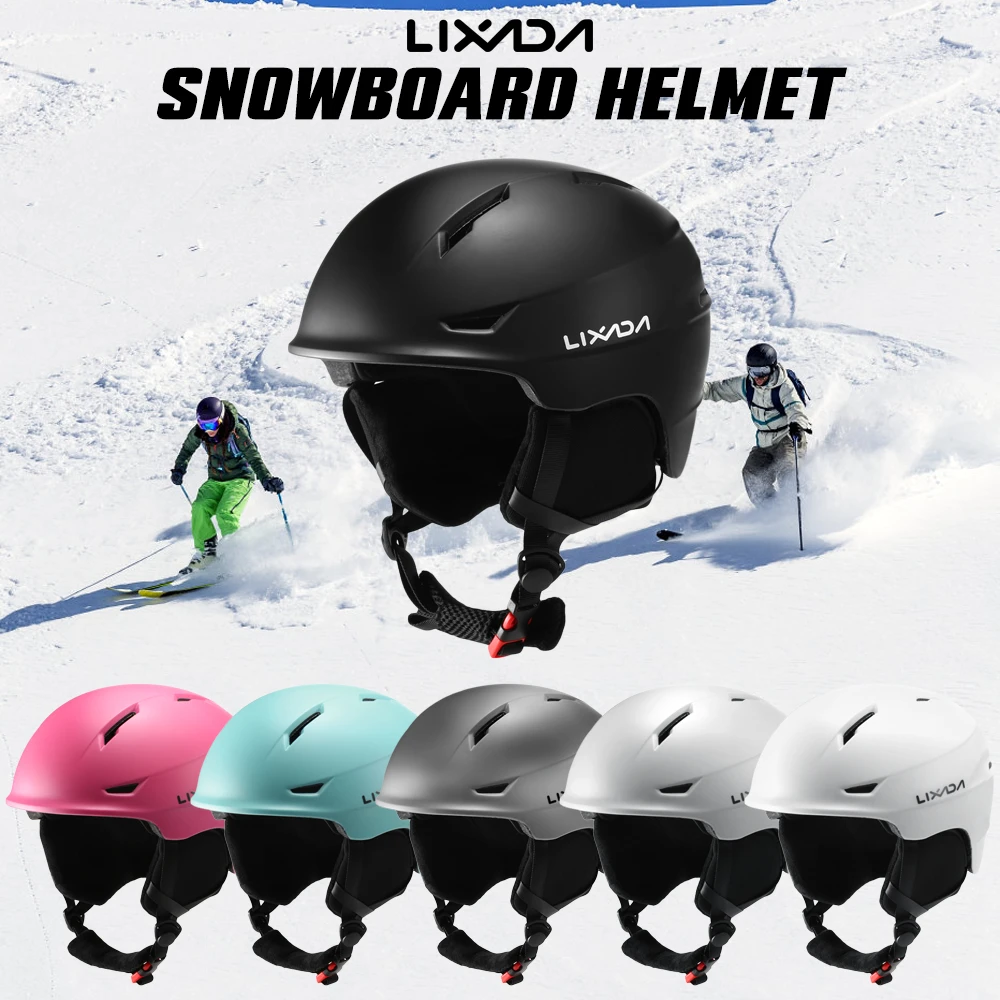 Lixada-Capacete snowboard com protetor removível para homens e mulheres, proteção para esqui com óculos, alça fixa, esportes de neve