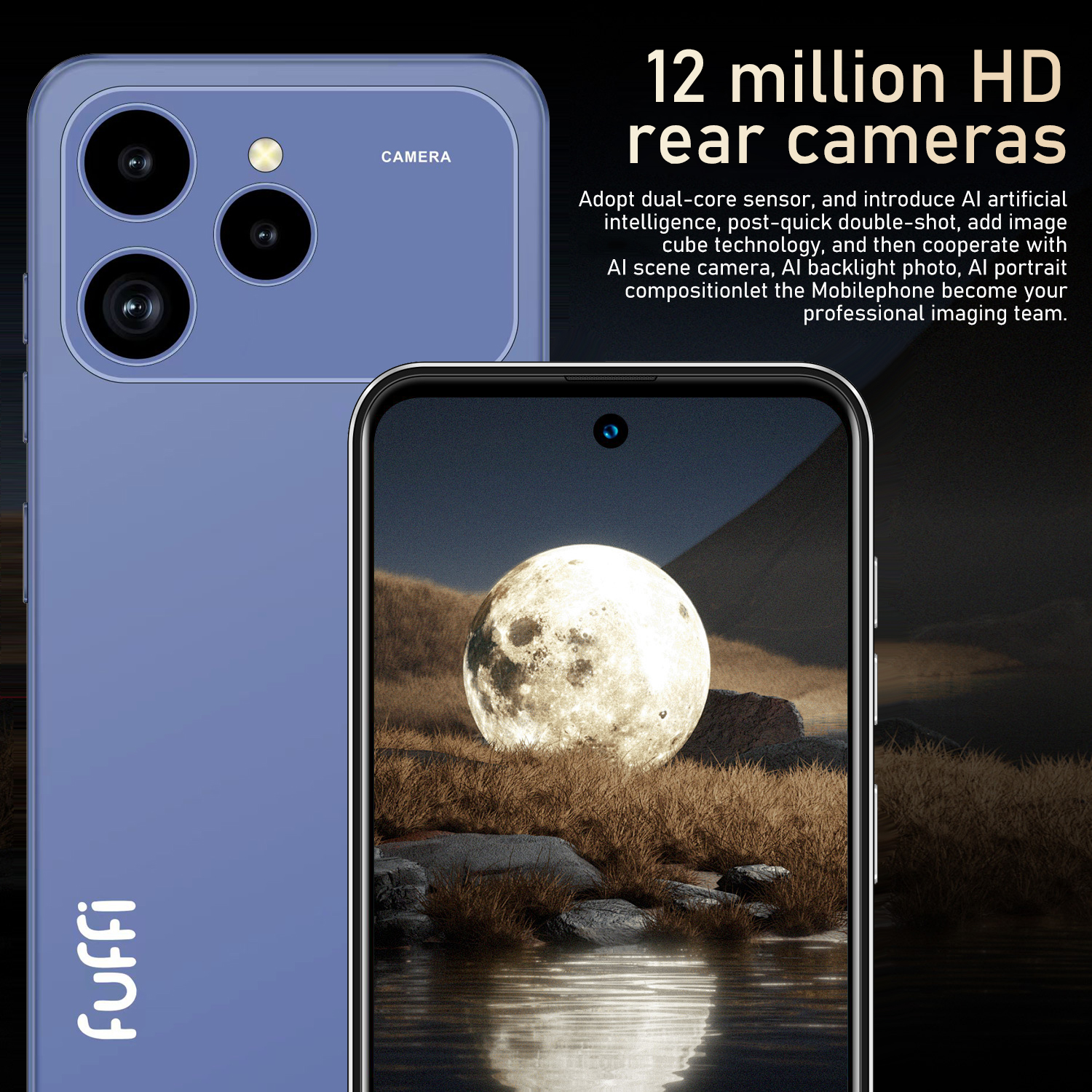 Global Version M17 Pro Smartphone Android 12 6.56 inch Screen,8+256GB 8+12MP Mobile Phone 4100mAh For Google Play Store Phone